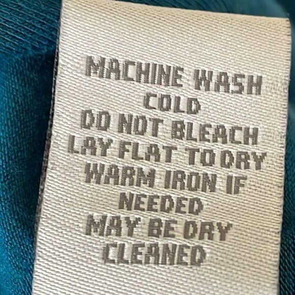 Soft Surroundings scoop neck stretchy shark bite hem tunic in teal blue size M - Picture 7 of 7